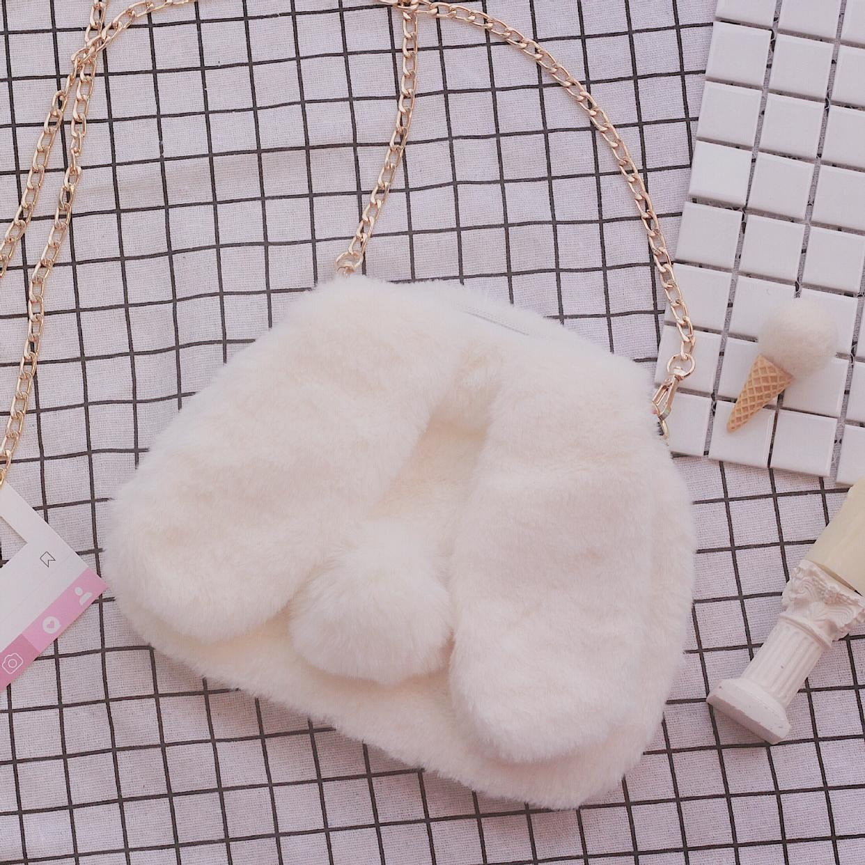 Handmade Furry Lolita Series Bunny Shape Bag