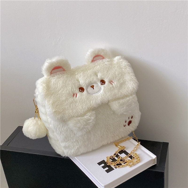Cute Animal Face Fur Bag