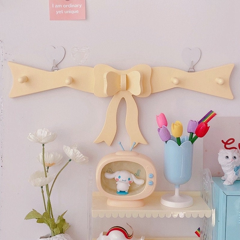 Room Decor Cute Wall-Mounted Ribbon Rack