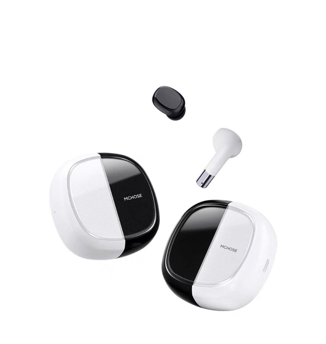 2 in 1 Black & White  Earbuds | Compatible To IOS / Android